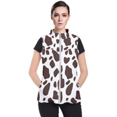 Cow Spots Brown White Women s Puffer Vest by ConteMonfrey