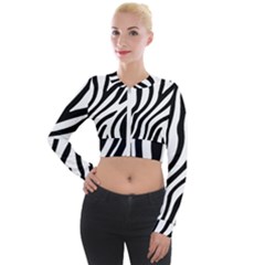 Zebra Vibes Animal Print Long Sleeve Cropped Velvet Jacket by ConteMonfrey