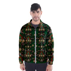 Ganesh Elephant Art With Waterlilies Men s Windbreaker by pepitasart