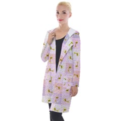 Giraffe Pattern Art Background Hooded Pocket Cardigan by Ravend