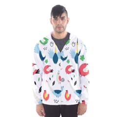 Vector-set-isolates-with-cute-birds-scandinavian-style Men s Hooded Windbreaker by Jancukart