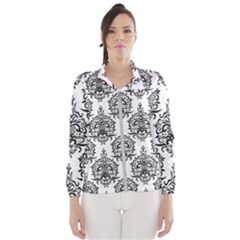 Black And White Ornament Damask Vintage Women s Windbreaker by ConteMonfrey