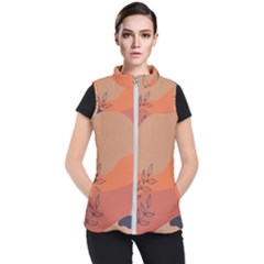 Orange Pattern Women s Puffer Vest by designsbymallika