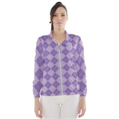 Diagonal Comfort Purple Plaids Women s Windbreaker by ConteMonfrey