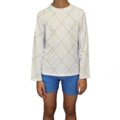 Discreet Cream Plaids Kids  Long Sleeve Swimwear by ConteMonfrey