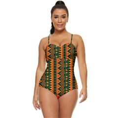 African Pattern Texture Retro Full Coverage Swimsuit by Ravend