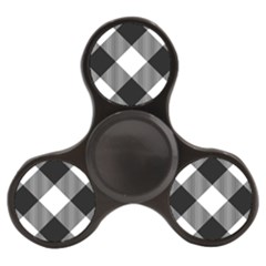 Black And White Diagonal Plaids Finger Spinner by ConteMonfrey