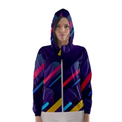 Colorful-abstract-background Women s Hooded Windbreaker by Wegoenart