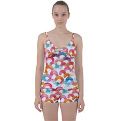 Rainbow Pattern Tie Front Two Piece Tankini by designsbymallika