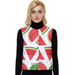 Watermelon Cuties White Women s Short Button Up Puffer Vest by ConteMonfrey