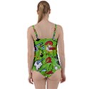 Modern-comics-background-pattern-with-bombs-lightening-jagged-clouds-speech-bubbles Twist Front Tankini Set View2