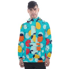 Pop Art Style Citrus Seamless Pattern Men s Front Pocket Pullover Windbreaker by Wegoenart