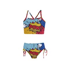 Pow Word Pop Art Style Expression Vector Girls  Tankini Swimsuit by Wegoenart