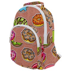 Doughnut Doodle Colorful Seamless Pattern Rounded Multi Pocket Backpack by Wegoenart
