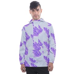 Cute Lavanda Blue Men s Front Pocket Pullover Windbreaker by ConteMonfrey