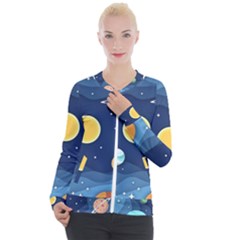 Galaxy Background Casual Zip Up Jacket by danenraven