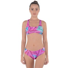 Sheets Tropical Reason Print Pattern Design Criss Cross Bikini Set by Wegoenart