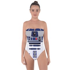 Robot R2d2 R2 D2 Pattern Tie Back One Piece Swimsuit