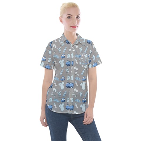 Cute Baby Stuff Women s Short Sleeve Pocket Shirt by SychEva