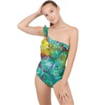 Underwater Summer Frilly One Shoulder Swimsuit