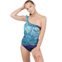 A Very Very Starry Night Frilly One Shoulder Swimsuit View1