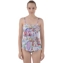 Easter Village  Twist Front Tankini Set by ConteMonfrey