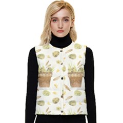 Plant Pot Easter Women s Short Button Up Puffer Vest by ConteMonfrey
