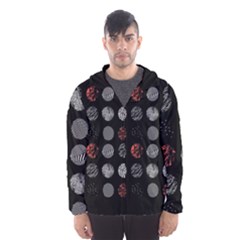 Black And Multicolored Polka Dot Wallpaper Artwork Digital Art Men s Hooded Windbreaker by danenraven