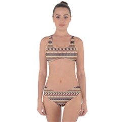 Christmas Textur 04 Criss Cross Bikini Set by artworkshop