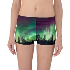 Aurora Borealis Northern Lights Forest Trees Woods Boyleg Bikini Bottoms by danenraven