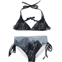 Terrain Mountain Rock Landscape Mountains Nature Kids  Classic Bikini Set by danenraven