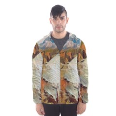 Abstract Mountains Landscape Tabloid Texture Men s Hooded Windbreaker by danenraven