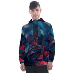 Art Polygon Geometric Design Pattern Colorful Men s Front Pocket Pullover Windbreaker by Ravend