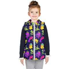 Space Patterns Kids  Hooded Puffer Vest by Pakemis