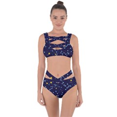Seamless Pattern With Cartoon Zodiac Constellations Starry Sky Bandaged Up Bikini Set  by Pakemis