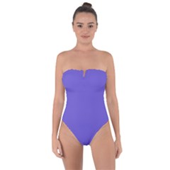 Color Slate Blue Tie Back One Piece Swimsuit by Kultjers