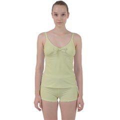 Color Pale Goldenrod Tie Front Two Piece Tankini by Kultjers