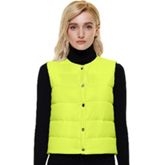 Color Luis Lemon Women s Short Button Up Puffer Vest by Kultjers