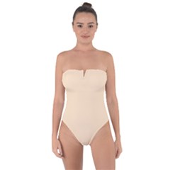 Color Bisque Tie Back One Piece Swimsuit by Kultjers