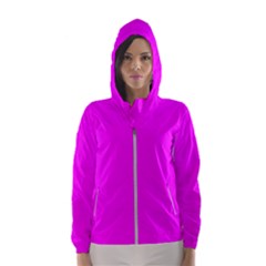 Color Fuchsia / Magenta Women s Hooded Windbreaker by Kultjers