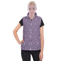 Kaleidoscope Plum Women s Button Up Vest by Mazipoodles