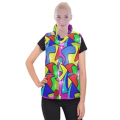 Colorful Abstract Art Women s Button Up Vest by gasi