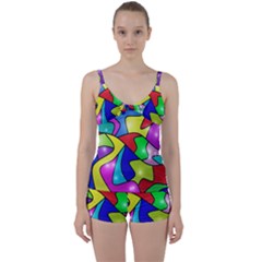 Colorful Abstract Art Tie Front Two Piece Tankini by gasi