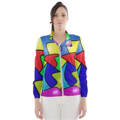 Colorful Abstract Art Women s Windbreaker by gasi