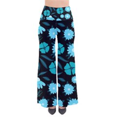 Flower Nature Blue Black Art Pattern Floral So Vintage Palazzo Pants by Uceng