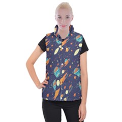 Space Galaxy Planet Universe Stars Night Fantasy Women s Button Up Vest by Uceng