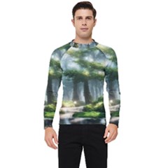 Forest Wood Nature Lake Swamp Water Trees Men s Long Sleeve Rash Guard by Uceng