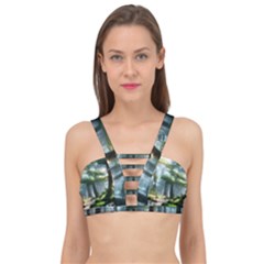 Forest Wood Nature Lake Swamp Water Trees Cage Up Bikini Top by Uceng