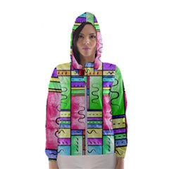 Colorful Pattern Women s Hooded Windbreaker by gasi