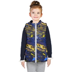 Space Futuristic Shiny Abstraction Flash Colorful Kids  Hooded Puffer Vest by Pakemis